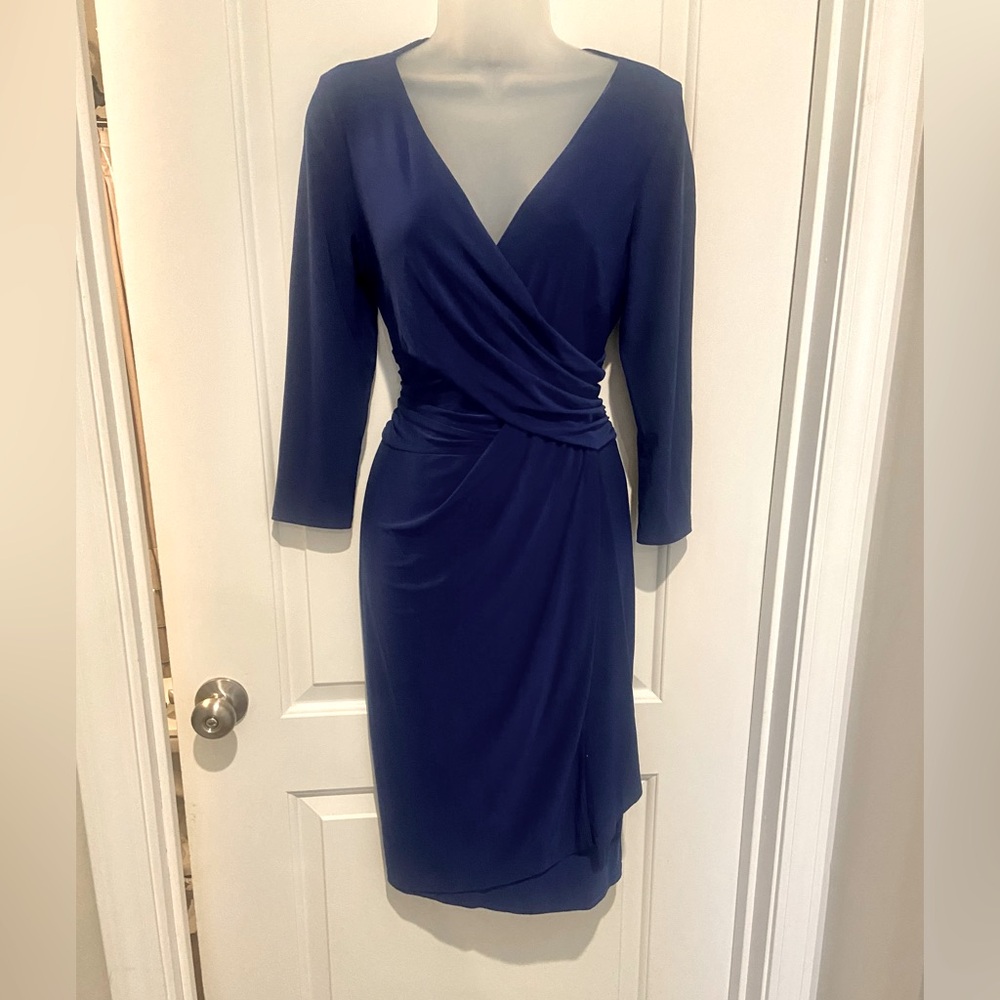 Navy Chaps Faux Wrap Dress